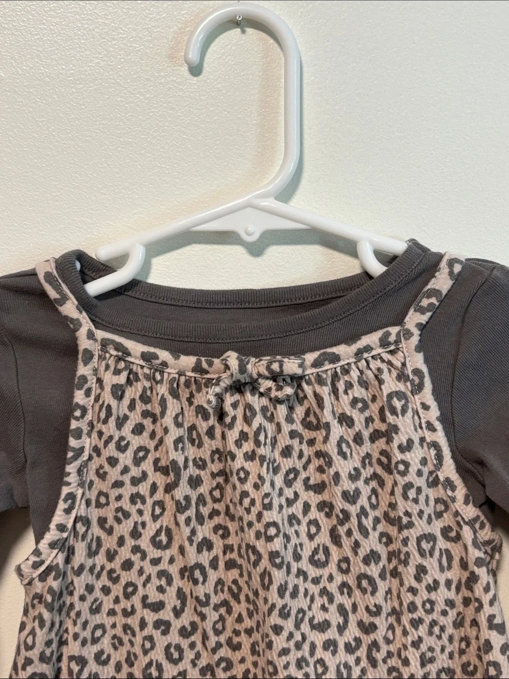 Carter's Layered Leopard Print Tunic Top - Gray & Pink